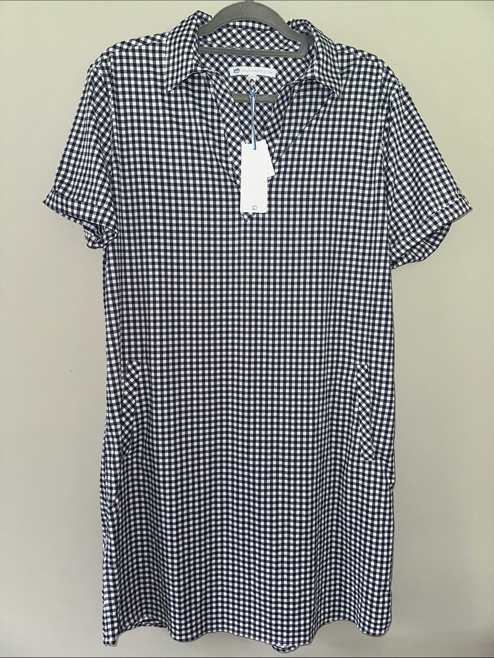 Southern Tide Kamryn brrr Intercoastal Gingham Dress, Size L